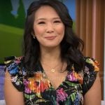 Nancy Chen’s black floral dress on CBS Mornings