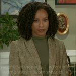 Naomi’s tweed blazer on Beyond the Gates