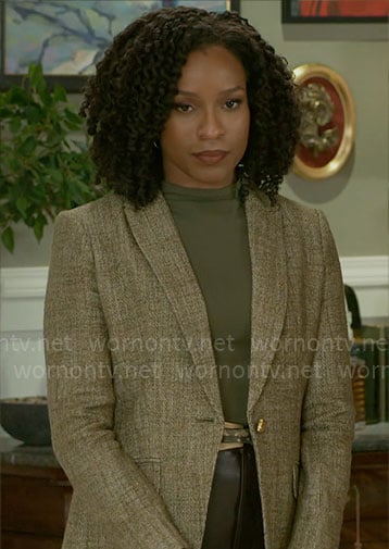 Naomi’s tweed blazer on Beyond the Gates