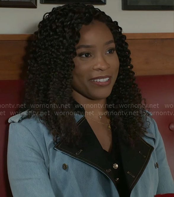 Naomi's denim trench coat on Beyond the Gates