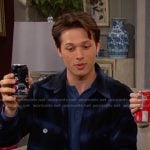 Tate’s navy plaid button down shirt on Days of our Lives