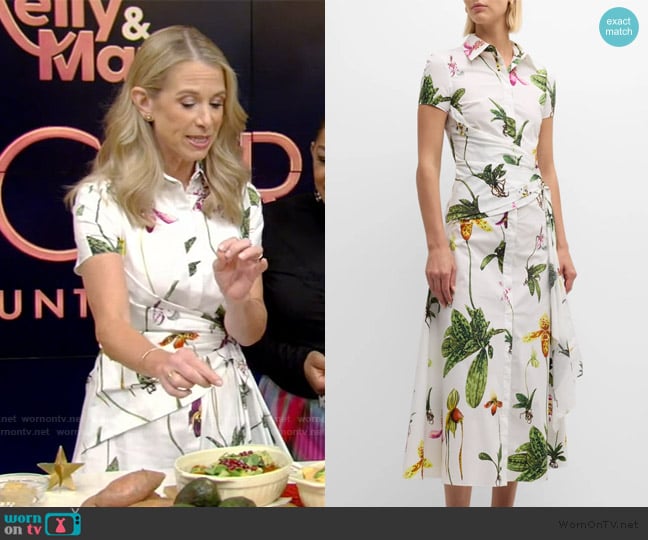 Dr. Wendy Bazilian’s white floral print dress on Live with Kelly and Mark