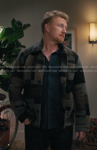 Owen's gray abstract jacket on Greys Anatomy