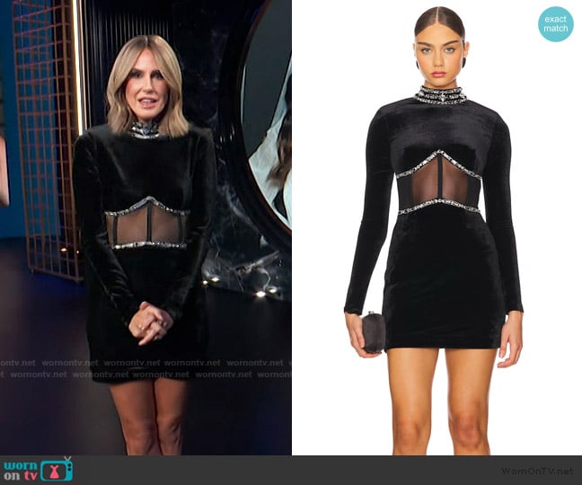 Keltie’s black velvet mini dress on E! News