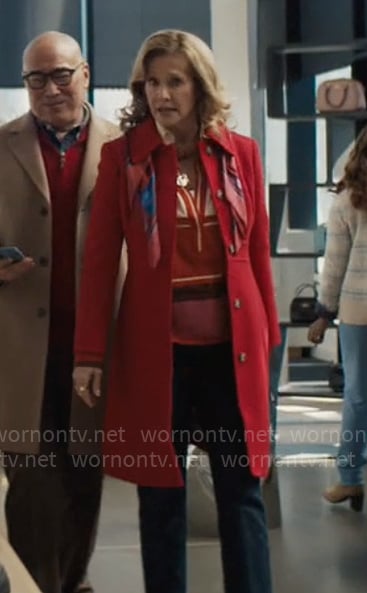 Patty’s red coat on Grosse Pointe Garden Society