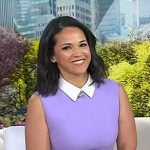 Laura Jarrett’s purple sleeveless sheath dress on Today