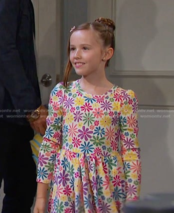 Rachel’s multicolor floral print dress on Days of our Lives