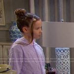 Rachel’s lavendar smiley face fleece onesie on Days of our Lives