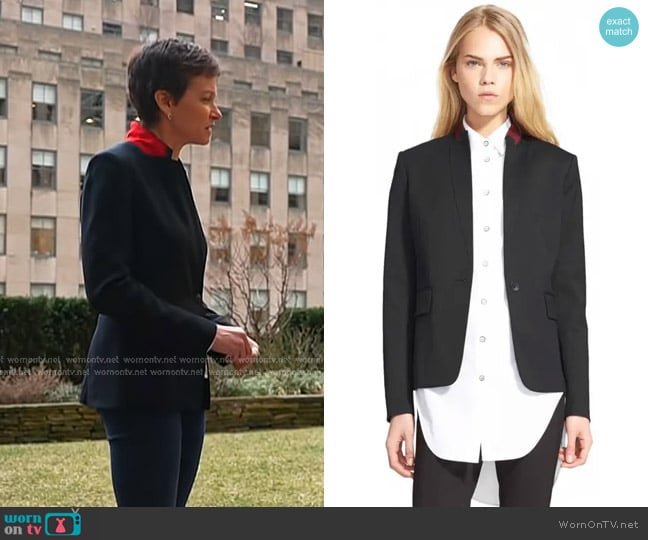 Rag & Bone Archer Wool Upcollar Blazer Jacket worn by Stephanie Gosk on Today