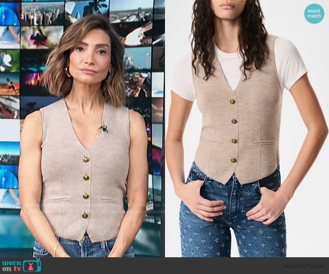 Rag and Bone Ella Vest worn by Courtney Lopez on Access Hollywood