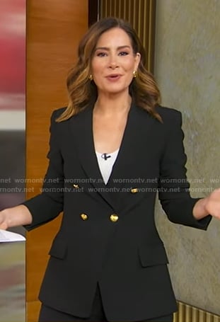 Rebecca's black double breasted blazer on Good Morning America
