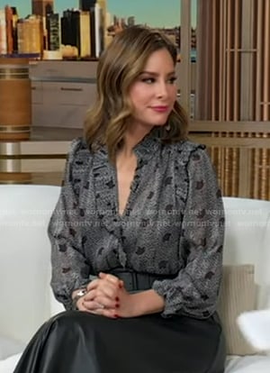 Rebecca's printed ruffle blouse on Good Morning America