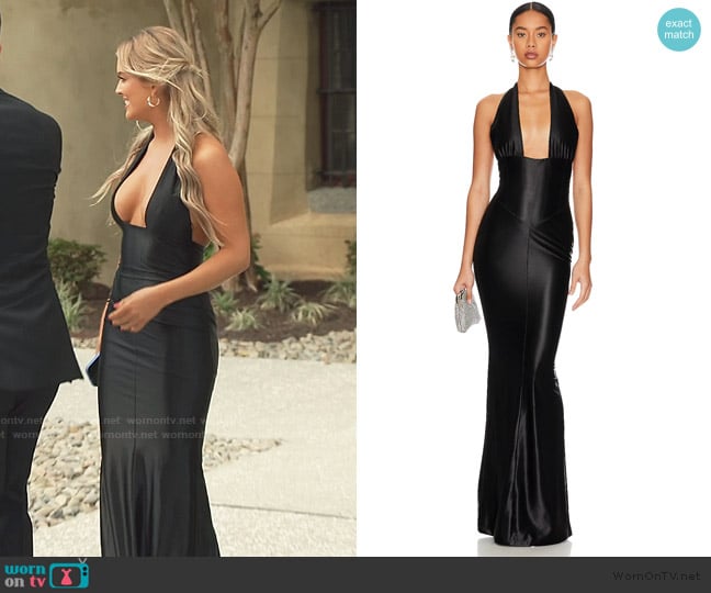 Salley’s black plunging maxi dress on Southern Charm