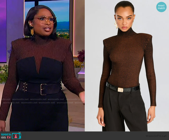 Ser.o.ya Marina Rib Knit Bodysuit worn by Jennifer Hudson on The Jennifer Hudson Show