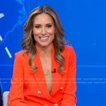 Rhiannon’s orange double breasted blazer on Good Morning America