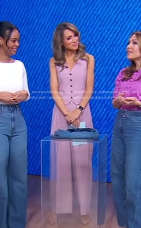 Rhiannon's pink vest and pants on Good Morning America