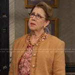 Rita’s floral top and beige tweed jacket on Days of our Lives