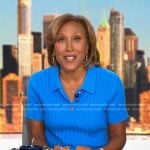 Robin’s blue ribbed polo on Good Morning America