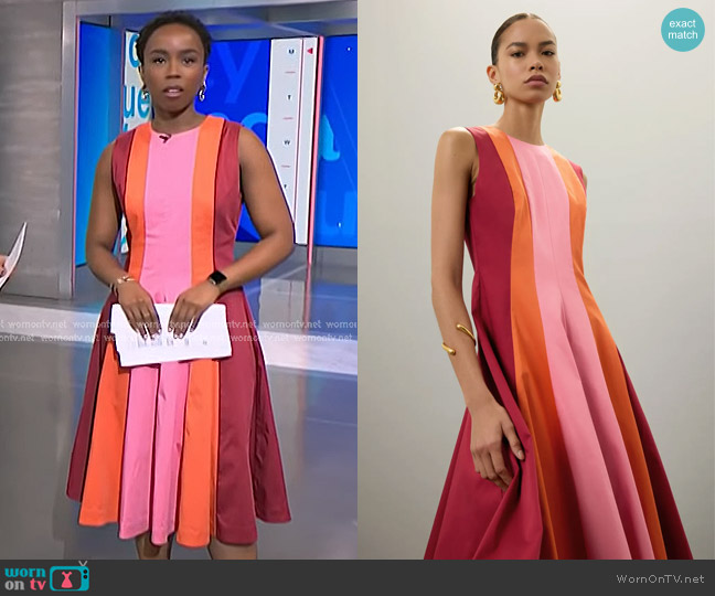 Roksanda x RTR Colorblocked Dress worn by Zinhle Essamuah on NBC News Daily