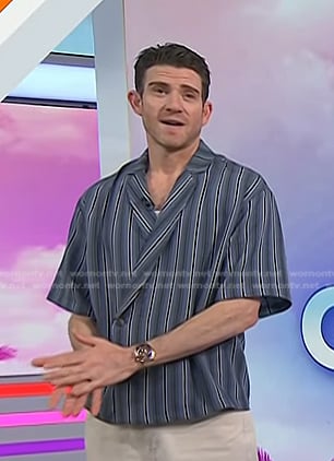 Bryan Greenberg’s blue striped shirt on Today