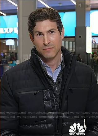 Sam Brock's black down jacket on Today