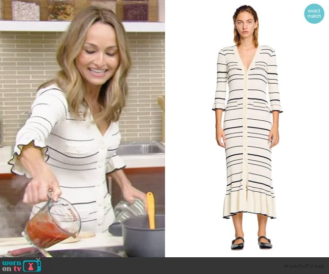 Giada De Laurentiis’ white striped dress on Live with Kelly and Mark