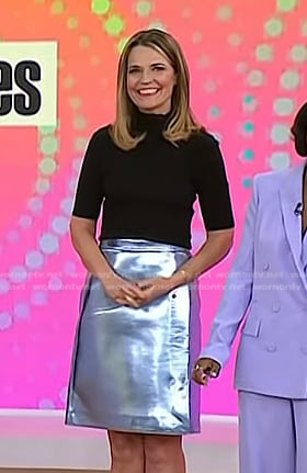 Savannah’s blue metallic wrap skirt on Today