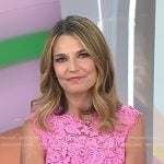 Savannah’s pink floral lace dress on Today