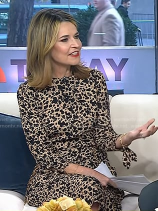 Savannah's beige spotted dress on Today