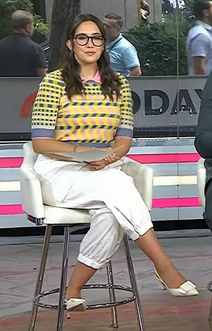 Savannah's white buckle slingback pumps on Today