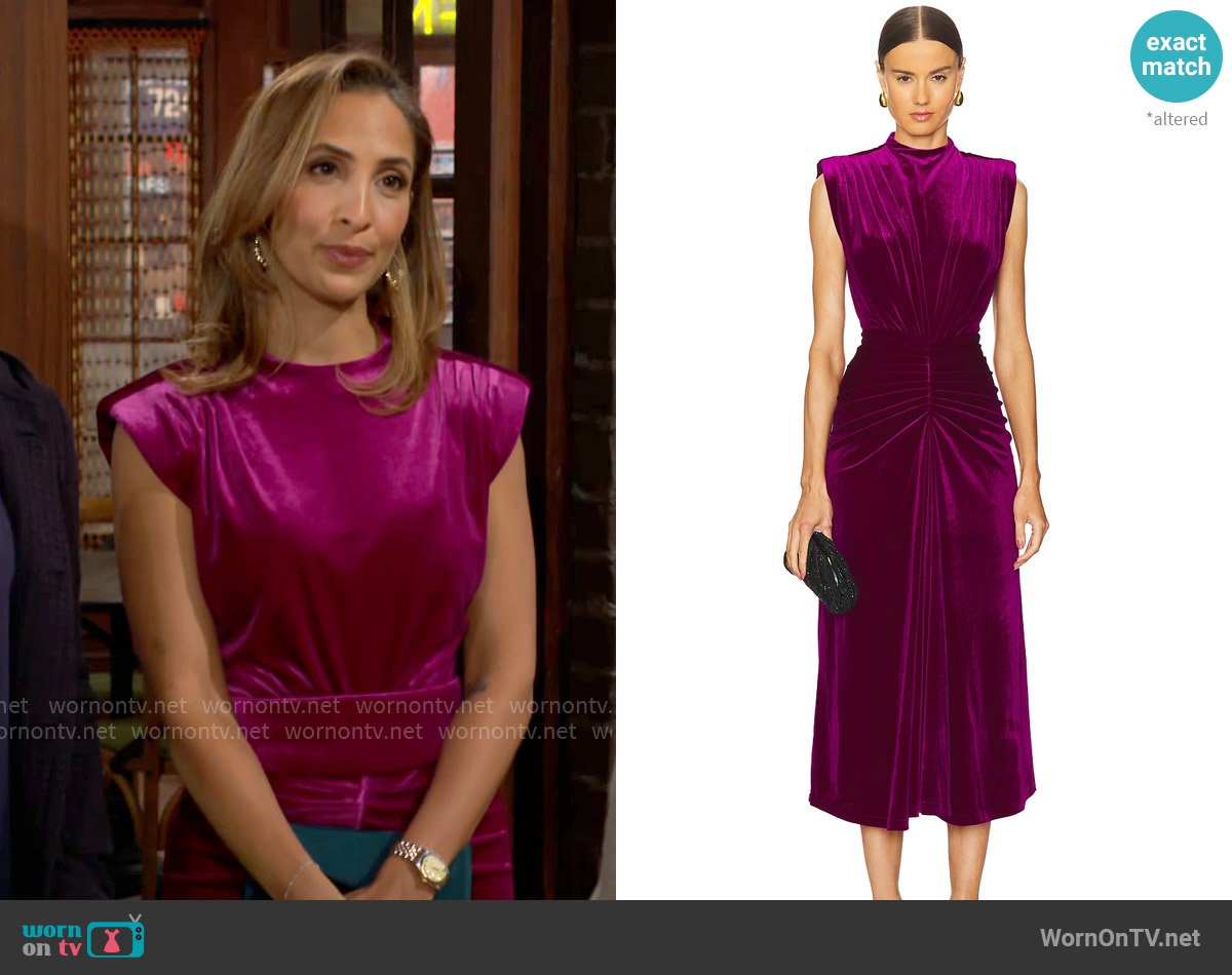 Saylor Al Dress in Dark Fuchsia worn by Lily Winters (Christel Khalil) on The Young and the Restless