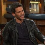 Shawn’s black leather moto jacket on Days of our Lives