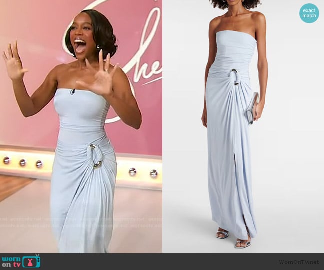 Simkhai Emma Bustier Midi Dress worn by Aja Naomi King on Sherri