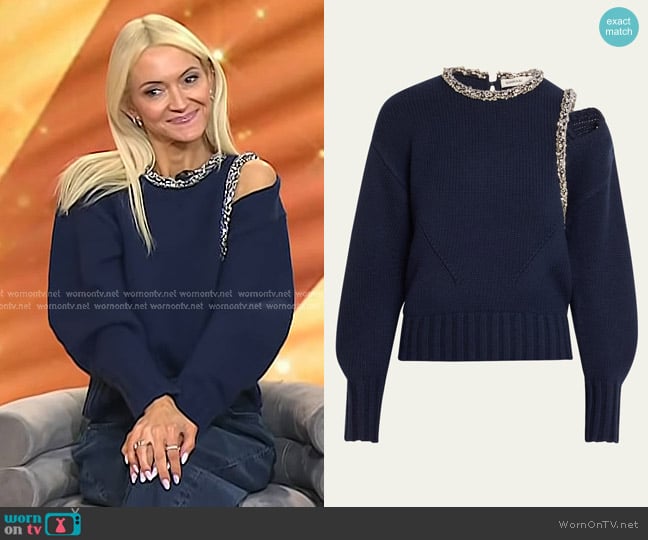 Simkhai Monroe Embellished Sweater in midnight worn by Zanna Roberts Rassi on Today