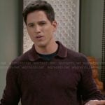 Smitty’s purple printed polo sweater on Beyond the Gates