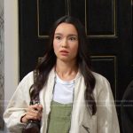 Sophia’s green overalls and white bomber jacket on Days of our Lives