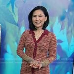 Vicky’s red space dye knit dress on Today