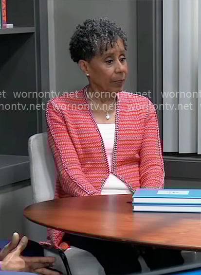 Stella's red knit jacket on General Hospital