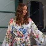 Stephanie’s white floral chemise and robe on Days of our Lives