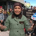 Stephanie’s green and brown field jacket on Good Morning America