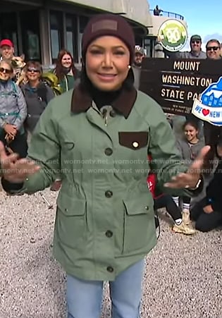 Stephanie's green and brown field jacket on Good Morning America