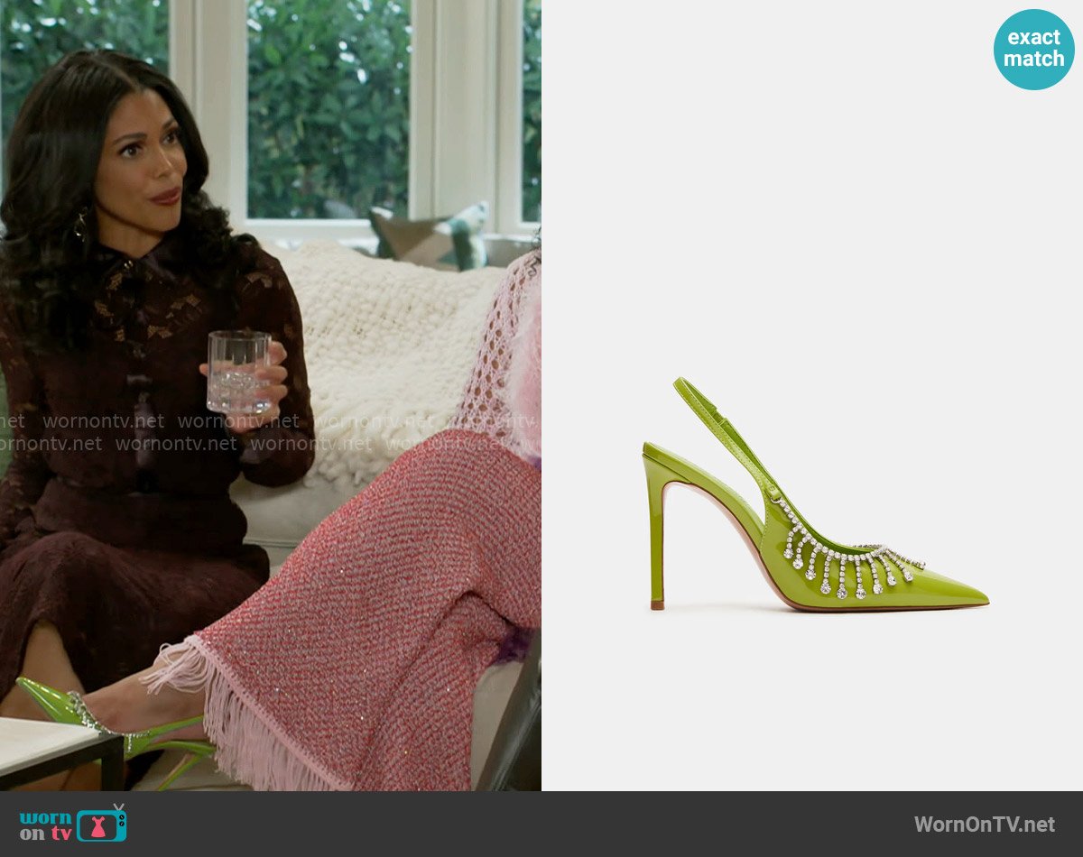 Steve Madden Thrill Heel in Green Patent worn by Chelsea Hamilton (RhonniRose Mantilla) on Beyond the Gates