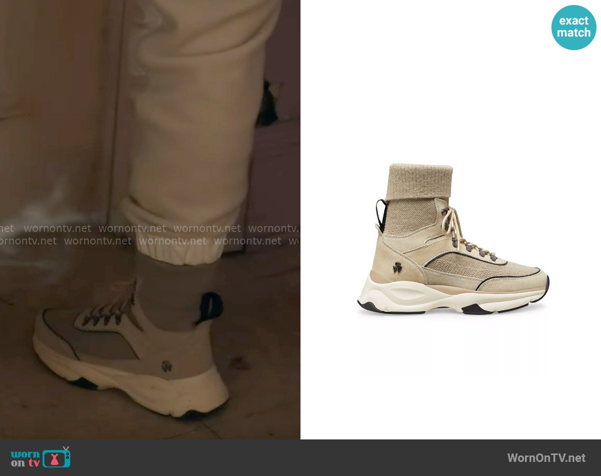 Stuart Weitzman Hiker Leather High-Top Sneakers worn by Robyn McCall (Queen Latifah) on The Equalizer