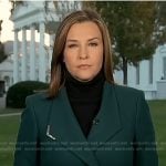 Mary's teal wrap coat on Good Morning America