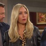 Theresa’s leopard print blouse on Days of our Lives