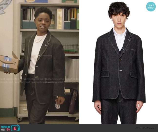 Thom Browne Black Unconstructed Classic Blazer worn by Tamia Cooper (Bre Z) on All American