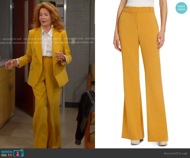 Toccin Gaia Flared Pants in Marigold worn by Maggie Horton (Suzanne Rogers) on Days of our Lives