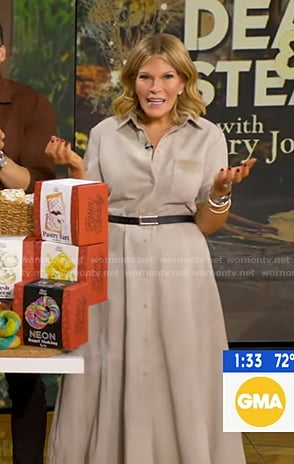 Tory's grey suede shirtdress on Good Morning America