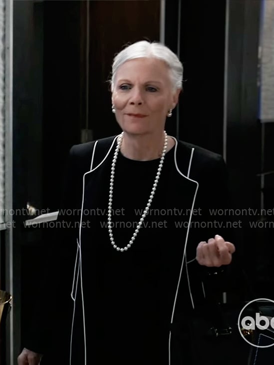 Tracy's black jacket with white trims on General Hospital