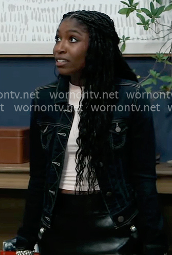 Trina’s denim jacket on General Hospital